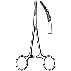 Hemostatic Forceps Sklar® Kelly 5-1/2 Inch Length OR / Surgical Grade German Stainless Steel NonSterile Locking Finger Ring Handle Curved Serrated Tips EACH MK-252940
