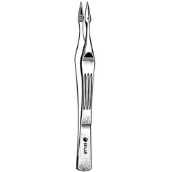 Splinter Forceps Sklar® Carmalt 4-1/4 Inch Length OR / Surgical Grade German Stainless Steel NonSterile NonLocking Thumb Handle Straight Pointed Serrated Tips with Groove EACH MK-252969