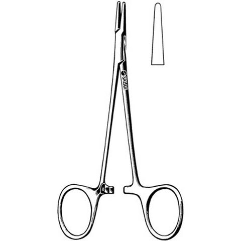 Needle Holder Webster 5 Inch Length Straight Smooth Tip Finger Ring Handle Each MK-252973