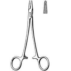 Needle Holder Mayo-Hegar 5-1/4 Inch Length Straight Serrated Tip Finger Ring Handle Each MK-252977