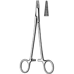 Needle Holder Brown 5-1/4 Inch Length Straight Serrated Tip Finger Ring Handle Each MK-252982
