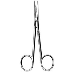 Iris Scissors Sklarlite™ 4-1/2 Inch Length OR / Surgical Grade German Stainless Steel NonSterile Finger Ring Handle Straight Sharp Tip / Sharp Tip EACH MK-253014