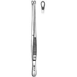 Intestinal Forceps Sklar® Singley-Tuttle 9 Inch Length OR / Surgical Grade German Stainless Steel NonSterile NonLocking Thumb Handle Straight Serrated Oval Loop Tips EACH MK-253043