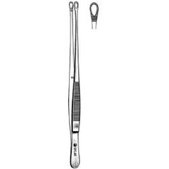 Intestinal Forceps Sklar® Singley-Tuttle 9 Inch Length OR / Surgical Grade German Stainless Steel NonSterile NonLocking Thumb Handle Straight Serrated Oval Loop Tips EACH MK-253043