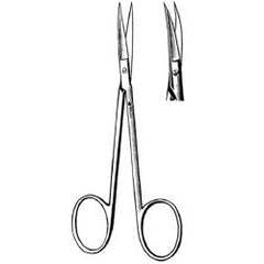 Iris Scissors Sklar® 3-1/2 Inch Length OR / Surgical Grade German Stainless Steel NonSterile Finger Ring Handle Curved, Beveled Sharp Tip / Sharp Tip EACH MK-253056
