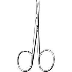Iris Scissors Sklar® 4 Inch Length OR / Surgical Grade German Stainless Steel NonSterile Finger Ring Handle Straight Sharp Tip / Sharp Tip EACH MK-253059