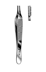 Tissue Forceps Sklar® Adson-Brown 4-3/4 Inch Length OR / Surgical Grade German Stainless Steel NonSterile NonLocking Thumb Handle Straight Delicate, 7 X 7 Side Grasping Teeth EACH MK-253064