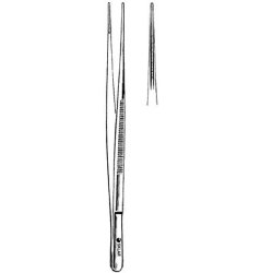 Tissue Forceps Sklar® DeBakey 7-3/4 Inch Length OR / Surgical Grade German Stainless Steel NonSterile NonLocking Thumb Handle Straight Fine, 1 X 2 Rows Atraumatic Teeth EACH MK-253080