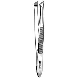 Cilia Forceps Sklar® Bergh 3-1/2 Inch Length OR / Surgical Grade German Stainless Steel NonSterile NonLocking Thumb Handle Straight Serrated Tips EACH MK-253107