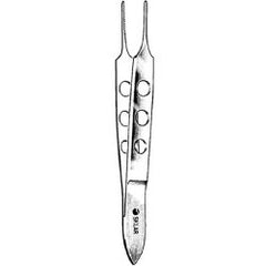 Iris Forceps Sklar® LiteGrip™ Bishop-Harmon 3-1/2 Inch Length OR / Surgical Grade German Stainless Steel NonSterile NonLocking Thumb Handle Straight Delicate, Serrated Tips EACH MK-253114