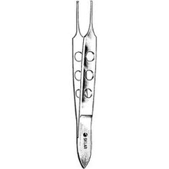 Iris Forceps Sklar® Bishop-Harmon 3-1/2 Inch Length OR / Surgical Grade German Stainless Steel NonSterile NonLocking Thumb Handle Straight Micro, 1 X 2 Teeth EACH MK-253115