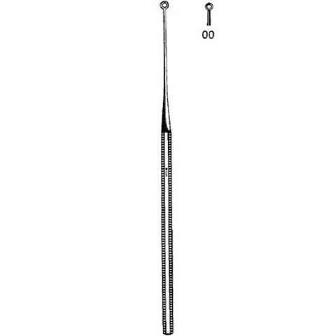 Ear Curette Sklar® Buck 6-3/4 Inch Length Octagonal Handle Size 00 Tip Straight Blunt Round Loop Tip Each MK-253133