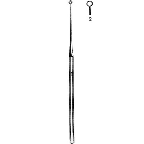 Ear Curette Sklar® Buck 6-3/4 Inch Length Octagonal Handle Size 2 Tip Straight Blunt Round Loop Tip Each MK-253136