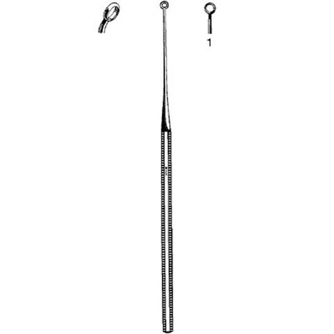 Ear Curette Sklar® Buck 6-3/4 Inch Length Octagonal Handle Size 1 Tip Angled Round Fenestrated Tip Each MK-253142