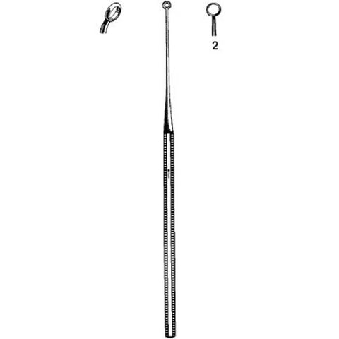 Ear Curette Sklar® Buck 6-1/2 Inch Length Octagonal Handle Size 2 Tip Angled Round Fenestrated Tip Each MK-253143