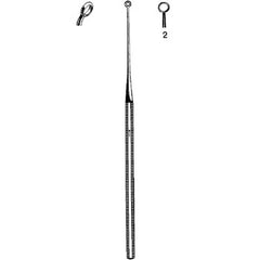 Ear Curette Sklar® Buck 6-1/2 Inch Length Octagonal Handle Size 2 Tip Angled Round Fenestrated Tip Each MK-253143