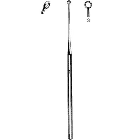 Ear Curette Sklar® Buck 6-3/4 Inch Length Octagonal Handle Size 3 Tip Angled Round Fenestrated Tip Each MK-253144