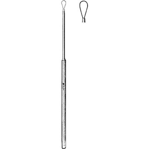 Ear Curette Sklar® Billeau 6-1/2 Inch Length Round Knurled Handle Large Tip Sharp Teardrop Loop Tip Each MK-253147