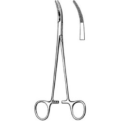 Tonsil Forceps Sklar® Schnidt 7-1/2 Inch Length OR / Surgical Grade German Stainless Steel NonSterile Locking Finger Ring Handle Half Curved Serrated Tips EACH MK-253172