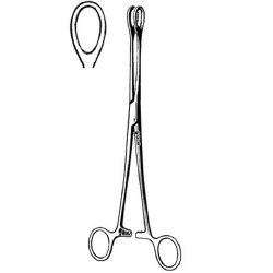 Sponge Forceps Sklar® Foerster-Ballenger 9-1/2 Inch Length OR / Surgical Grade German Stainless Steel NonSterile Locking Finger Ring Handle Straight Smooth Oval Ring Tips EACH MK-253225
