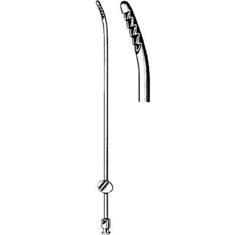 Endometrial Biopsy Curette Sklar® Novak 9-1/2 Inch Length Single-ended Handle 2 mm Tip Curved Round Tip with Sharp Serrated Teeth Each MK-253266