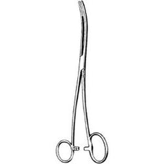 Uterine Dressing Forceps Sklar® Bozeman-Douglas 10-1/4 Inch Length OR / Surgical Grade German Stainless Steel NonSterile Locking Finger Ring Handle Double Curved Serrated Tips EACH MK-253277