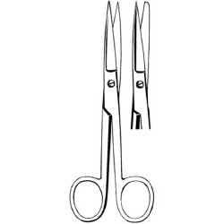 Operating Scissors Merit™ 5-1/2 Inch Length Floor / Office Grade Pakistani Stainless Steel NonSterile Finger Ring Handle Straight Sharp Tip / Blunt Tip EACH MK-253326