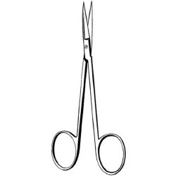 Iris Scissors Merit™ 4-1/2 Inch Length Floor / Office Grade Pakistani Stainless Steel NonSterile Finger Ring Handle Straight Sharp Tip / Sharp Tip EACH MK-253332