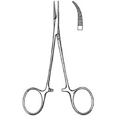 Mosquito Forceps Sklar® Jacobs 5 Inch Length OR / Surgical Grade German Stainless Steel NonSterile Locking Finger Ring Handle Curved Delicate, Serrated Tips EACH MK-253334