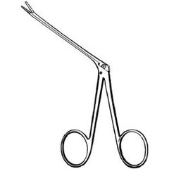 Alligator Forceps Merit™ Hartmann 5-1/2 Inch Length Floor / Office Grade Pakistani Stainless Steel NonSterile NonLocking Finger Ring Handle Angled Serrated Tips EACH MK-263688
