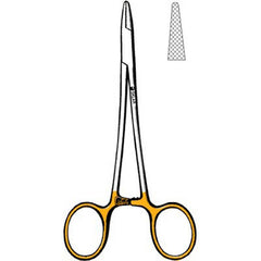 Needle Holder Baumgartner 5 Inch Length Straight Serrated Tips Finger Ring Handle Each MK-267907