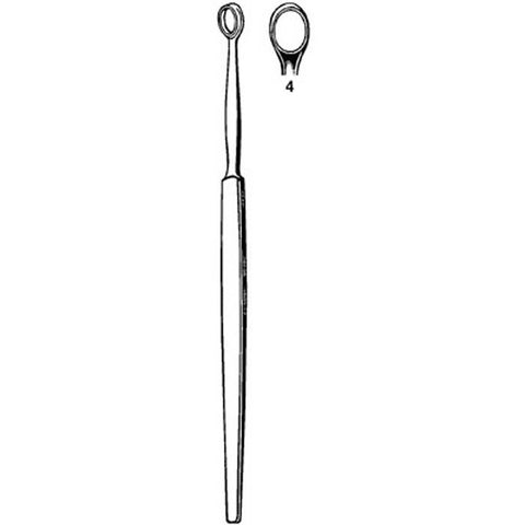 Dermal Curette Merit™ Fox 5-1/2 Inch Length Flat Handle Size 4 Tip Straight Blunt Serrated Fenestrated Oval Tip Each MK-267943