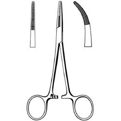Hemostatic Forceps Merit™ Kelly 5-1/2 Inch Length Floor / Office Grade Pakistani Stainless Steel NonSterile Locking Finger Ring Handle Straight Serrated Tips EACH MK-291404