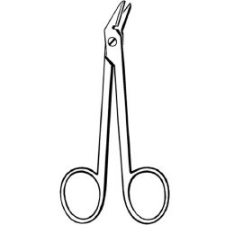 Wire Cutting Scissors Merit™ 4-1/2 Inch Length Floor / Office Grade Pakistani Stainless Steel NonSterile Finger Ring Handle Angled Blunt Tip / Blunt Tip EACH MK-291412