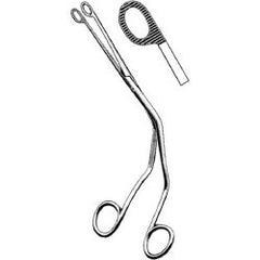 Catheter Forceps Merit™ Magill 10 Inch Length Floor / Office Grade Pakistani Stainless Steel NonSterile NonLocking Finger Ring Handle Straight Fenestrated Serrated Oval Tips EACH MK-291414