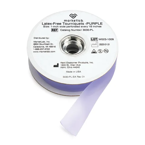 Marketlab Latex-Free Tourniquets Individual Roll • Approx 25 Bands/Roll  1 / each