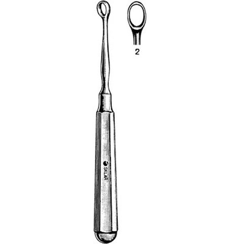 Dermal Curette Sklar® Piffard 6 Inch Length Hexagonal Handle Size 2 Tip Straight Fenestrated Oval Tip Each MK-303024