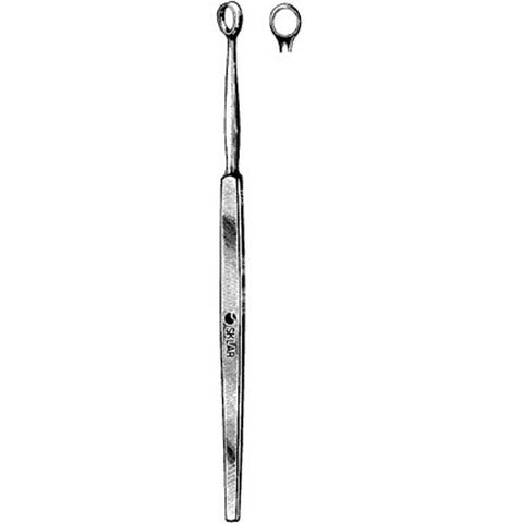 Dermal Curette Sklar® Fox 5-1/2 Inch Length Solid Flat Handle 4 mm Tip Straight Sharp Fenestrated Round Tip Each MK-303027