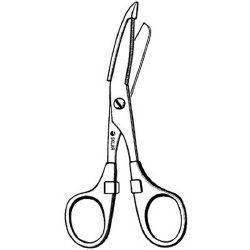 Bandage Scissors Sklar® 5-1/2 Inch Length OR / Surgical Grade German Stainless Steel / Plastic NonSterile Pink Finger Ring Handle Angled Blunt Tip / Blunt Tip EACH MK-303033