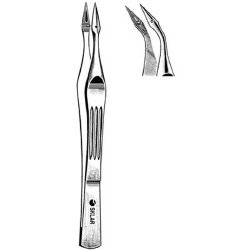 Splinter Forceps Sklar® Carmalt 4-1/4 Inch Length OR / Surgical Grade German Stainless Steel NonSterile NonLocking Thumb Handle Curved Pointed Serrated Tips with Groove EACH MK-303038