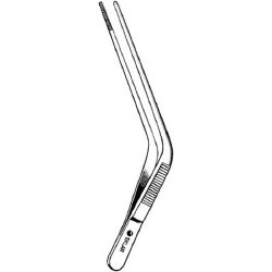 Ear Forceps Sklar® Blake 4-1/2 Inch Length OR / Surgical Grade German Stainless Steel NonSterile NonLocking Thumb Handle Angled Very Delicate, Serrated Tips EACH MK-303085