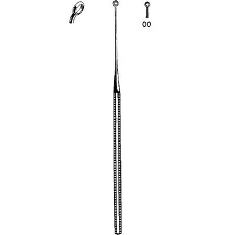 Ear Curette Sklar® Buck 6-3/4 Inch Length Octagonal Handle Size 00 Tip Angled Round Fenestrated Tip Each MK-303086
