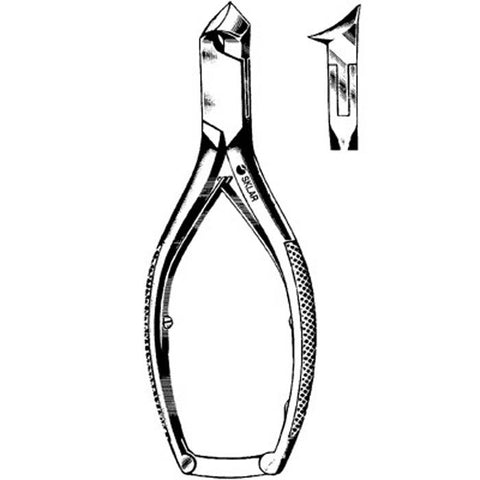 Nail Nipper Angled Concave Jaw 5-1/2 Inch Length German Stainless Steel Each MK-303106