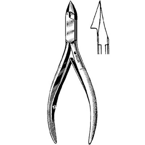 Tissue / Nail Nipper Convex Jaw 5 Inch Length German Stainless Steel Each MK-303108