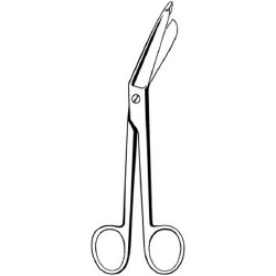 Bandage Scissors Merit™ Lister 7-1/4 Inch Length Floor / Office Grade Pakistani Stainless Steel NonSterile Finger Ring Handle Angled Blunt Tip / Blunt Tip EACH MK-303114
