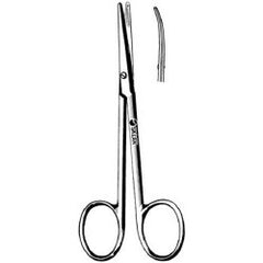 Strabismus Scissors Sklar® 4-1/4 Inch Length OR / Surgical Grade German Stainless Steel NonSterile Finger Ring Handle Curved Blunt Tip / Blunt Tip EACH MK-330851
