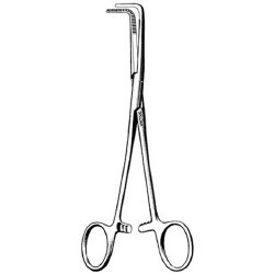 Hemostatic Forceps Sklar® Mixter 7-1/4 Inch Length OR / Surgical Grade German Stainless Steel NonSterile Locking Finger Ring Handle Angled 90° Serrated Tips EACH MK-330852