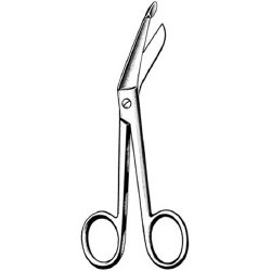 Bandage Scissors Surgi-OR™ Lister 7-1/4 Inch Length Mid Grade Stainless Steel NonSterile Finger Ring Handle Angled Blunt Tip / Blunt Tip EACH MK-331841