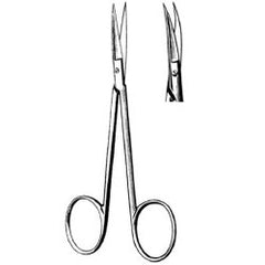 Iris Scissors Surgi-OR™ 3-1/2 Inch Length Mid Grade Stainless Steel NonSterile Finger Ring Handle Curved on Flat Sharp Tip / Sharp Tip EACH MK-331845