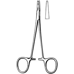 Needle Holder Surgi-OR™ Halsey 5-1/4 Inch Length Straight Smooth Tip Finger Ring Handle Each MK-331865